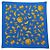 FULAR CHANEL MOTIVO LOGO CC STELLA LUNA QUADRATO 90 SETA BLU SILK SCARF