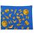 FULAR CHANEL MOTIVO LOGO CC STELLA LUNA QUADRATO 90 SETA BLU SILK SCARF - vista 3