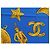 FULAR CHANEL MOTIVO LOGO CC STELLA LUNA QUADRATO 90 SETA BLU SILK SCARF - vista 8