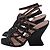 Sandali con tacco Alberta Ferretti con cinturini a gabbia in pelle nera Nero - vista 5