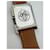 Hermès H Hour Stainless Steel Watch with Brown Leather Strap Silver hardware  - view 3