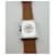 Hermès H Hour Stainless Steel Watch with Brown Leather Strap Silver hardware  - view 5