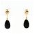 Autre Marque Orecchini a clip in oro giallo 18K con onice D'oro