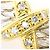 Autre Marque 18K Gelbgold- und Platin-Ring mit Diamant Golden - Ansicht 2