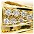 Autre Marque Anel de banda de diamante em ouro amarelo 18K e platina Dourado - vista 2