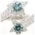 Autre Marque Platin-Ring mit blauem Diamanten  - Ansicht 2