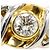 Autre Marque Platin- und Gelbgold-Ring mit Diamant Golden - Ansicht 2