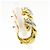 Autre Marque Orecchini a clip in oro giallo 18K e platino con diamante D'oro - vista 3