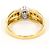 Autre Marque 18K Gelbgold- und Platin-Diamantring Golden - Ansicht 4