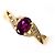 Autre Marque Gelbgold 10K Ring mit Granat und Diamant Golden