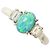 Autre Marque Platinring mit Opal und Diamanten