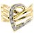 Autre Marque Eleganter 18K Gelbgold- und Platin-Ring Golden