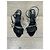 Autre Marque Skorpios High-Heel-Sandaletten aus schwarzem Lackleder mit Rüschen - Ansicht 2