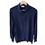 Polo de manga larga en cachemira azul marino para hombre Brunello Cucinelli