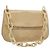 PRADA Chain Shoulder Bag Leder Beige Silber Auth 187798A