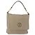 Bolsa de Ombro LOEWE Anagram Mya de Couro Bege Dourado Auth 186857A