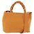 Borsa Salvatore Ferragamo Vala Canvas 2way Arancione Argento Auth BA13480