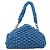 Borsa BOTTEGA VENETA Top Handle Bag in jersey di cotone blu argento Auth 185557A