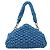 Borsa BOTTEGA VENETA Top Handle Bag in jersey di cotone blu argento Auth 185557A - vista 13