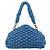 Borsa BOTTEGA VENETA Top Handle Bag in jersey di cotone blu argento Auth 185557A - vista 2