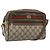 Borsa a Spalla GUCCI GG Supreme Web Sherry Line PVC Beige Oro Auth 186057 D'oro