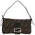 FENDI Zucca Canvas Mamma Baguette Shoulder Bag Black Brown Auth 186044SAM Marrone Nero - vista 13
