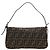 FENDI Zucca Canvas Mamma Baguette Shoulder Bag Black Brown Auth 186044SAM Marrone Nero - vista 2
