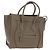 Céline CELINE Luggage Micro Shopper Handtasche aus Leder Grau Silber Authentisch 185329M Braun