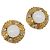 Orecchini CHANEL metallo Gold Tone CC Auth 180937