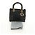 Borsa Christian Dior Canage Lady Dior in pelle di agnello nera e oro Auth 185302M Nero D'oro - vista 12