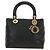 Borsa Christian Dior Canage Lady Dior in pelle di agnello nera e oro Auth 185302M Nero D'oro - vista 13