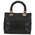 Borsa Christian Dior Canage Lady Dior in pelle di agnello nera e oro Auth 185302M Nero D'oro - vista 2