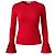 Top de punto rojo Valentino con puños plisados Roja