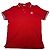 Polo rossa Moncler con colletto e polsini a righe Rosso