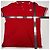 Polo rossa Moncler con colletto e polsini a righe Rosso - vista 4