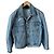 Roccobarocco Jeansjacke mit bestickten Flügeln Weiß Blau