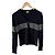Armani Jeans gestreifter Wollcardigan in Schwarz