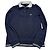 Emporio Armani Herren Strickpullover aus Baumwolle mit Reißverschluss am Hals in Navy Blau Marineblau