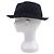 Autre Marque Fedora de algodão Borsalino com fita de logotipo listrada Preto Azul Azul marinho - vista 3
