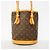 Borsa Tote Louis Vuitton Monogram Bucket PM Marrone - vista 11