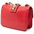 Valentino Red Mini Leather Rockstud Glam Lock Crossbody Rosso - vista 2