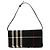 Borsa a tracolla Burberry Black Exploded Check Wool Fringe Shoulder Bag Nero