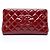 Clutch Chanel Red CC Quilted Patent Timeless Rosso Bordò