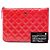 Clutch Chanel Red Small Quilted Patent O Case Rosso - vista 7