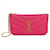 Portefeuille à pièces Cassandra V-stitch Yves Saint Laurent Rose  - vue 1
