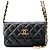 Borsa a tracolla con catena in pelle di vitello granulata gunmetal Chanel Metallico