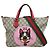 Borsa a Spalla Gucci Bosco Patch GG Supreme Marrone Rosso