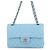 Borsa Chanel in pelle di vitello martellata azzurro cielo Blu chiaro