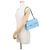 Borsa Chanel in pelle di vitello martellata azzurro cielo Blu chiaro - vista 4