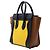 Céline Borsa Tote Celine Luggage Micro Shopper Marrone Giallo Blu navy - vista 2